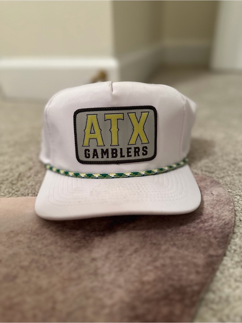 ATX Gamblers PBR White Trucker Hat